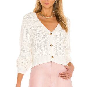 NEW John & Jenn by Line Miles Knit Cardigan in Chalk White Button Down XS XSmall